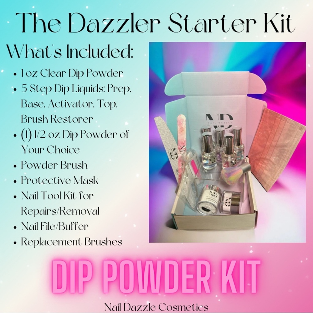 5 Step Dip Powder Starter Kit - dip liquids, dip nails, dip kit - Choose 1 Dip